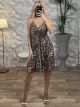 Silk Mini Dress Animal-2515/Beige