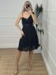 Muslin Roses Midi Dress/Black
