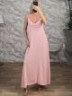 RuffledStraps OpenBack Maxi Dress-56875/Pink