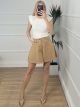 Soft Denim Shorts/Camel