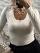 Elastic Soft Cotton Top-0235/Beige