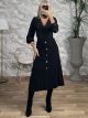 Pleated Knitted Skirt/Black