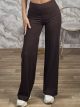 Rip Highwaist Pants-7856/Chocolat