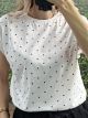 Polka Dot Silver Buttons T-Shirt/White 