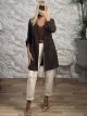 Viscose Drawstring Coat-15127/Chocolat