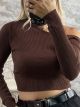 Choker Knitted Crop Top/Chocolat