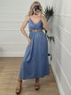 Casual Denim Midi Dress-2589