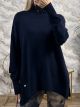 Soft Oversized Sweater-8033/Navy Blue