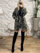 Hood Buttons Print Coat/Khaki Leo