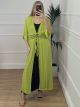 Embroidered Maxi Kimono/Lime