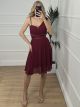 Muslin Roses Midi Dress/Burgundy