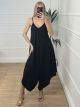 Viscose Asymmetrical Jumpsuit/Black