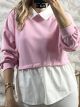 Soft Shirt Layers Sweatshirt/Pink