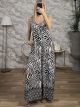 Viscose Zebra Jumpsuit/Black