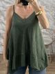 Asymmetrical Viscose Top-6209/Khaki