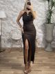 Golden Chocker Maxi Dress/Chocolat