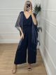 Metallic Kimono/Navy Blue