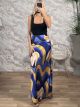 Highwaist Satin Maxi Skirt/Purple