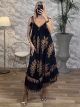 Viscose Dress-1090/Black&Beige