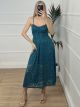 Lace Corset Midi Dress/Petrol