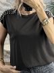 Viscose Pearl Shoulders Top/Chocolat