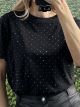 Cotton Strass T-shirt-125/Black