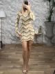 Metallic CutOut Knitted Dress-2871/Gold