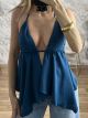 Asymmetrical OpenBack Top-2996/Petrol