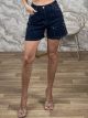 Strassed AllOver Denim Shorts-7568/Dark Blue