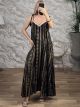 Viscose Gold Print Boho Dress-2544/Black