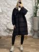 Plus Size Plaid Coat/Blue&Ecai