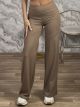 Rip Highwaist Pants-7856/Beige