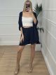 Casual Kimono Shorts Set/Dark Blue