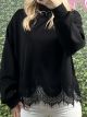 Lace Sweatshirt-6002/Black
