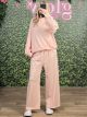 Cotton Wide Pants Set/Pink