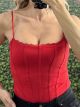 Corset Lace Top/Red