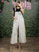 Polka Dot Overalls/White
