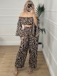Animal Print Cropped Set/Giraffe