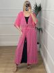 Embroidered Maxi Kimono/Fux