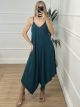 Viscose Asymmetrical Jumpsuit/Petrol
