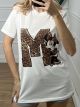 GLOW Minnie Letter T-shirt/RoundNeck