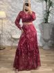 GoldenThread Skirt Set-6032/Burgundy