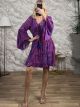 Cabbana Sleeves Silk Mini Dress-2022/Magenta