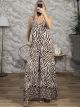 Viscose Zebra Jumpsuit/Chocolat
