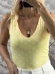 Polka Dot Elastic Bodysuit-5261/Yellow
