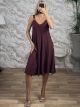 GoldPins Viscose Mini Dress-26308/Burgundy
