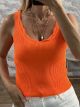 Knitted Waves Top/Neon Orange