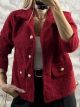 Viscose Gold Buttons Jacket/Red