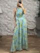 HalterNeck SilverThread Maxi Dress/Veraman