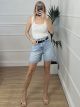 Black Belt Denim Shorts-2870